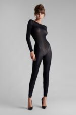 Catsuit Élégant Manches Longues Effet Peau de Bête