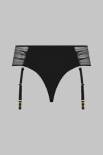 Tanga Ouvrable Taille Haute Avec Jarretelles Nuit Fauve